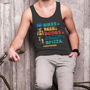 Bikes Beer Boobs Bacon Personalized Biker Shirts - Shirts - GoDuckee