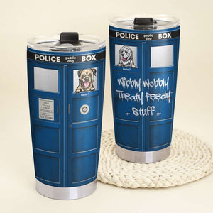 Personalized Dog Lovers Tumbler - Phone Box Who rescued who - Custom Dog Breeds - Tumbler Cup - GoDuckee