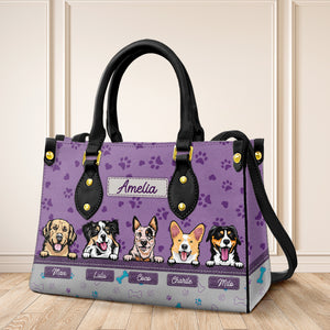 Personalized Dog Leather Bag, Gift For Dog Lovers - Leather Bag - GoDuckee
