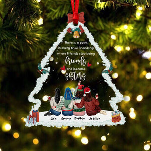 There Is A Point In Every True Friendship Where Friends Stop Being Friends And Become Sisters, Acrylic Custom Shape Ornament Gift For Bestie - Ornament - GoDuckee