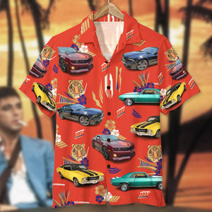 Custom Classic Car Photo Hawaiian Shirt, Gift For Car Lovers - Hawaiian Shirts - GoDuckee