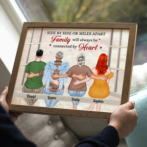 Family Will Always Be Connected By Heart - Personalized Family Canvas Print - Gift For Family - Poster & Canvas - GoDuckee