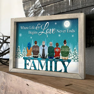 Where Life Begins & Love Never Ends Personalized Heaven Canvas Print, Gift For Family - Poster & Canvas - GoDuckee