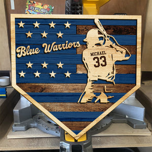 Personalized Baseball Team 2 Layers Wood Sign Gift For Baseball Lovers - Wood Sign - GoDuckee