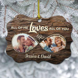 All Of Me Loves All Of You Personalized Personalized Medallion Acrylic Ornament , Gift For Couple - Ornament - GoDuckee