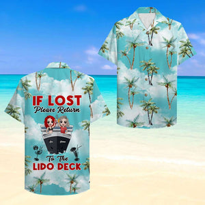 Personalized Cruising Friends Hawaiian Shirt - If Lost Please Return To The Lido Deck - Palm Tree Pattern - Hawaiian Shirts - GoDuckee