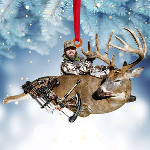 Custom Photo Deer Hunting Ornament, Christmas Tree Decor, Gift For Hunter - Ornament - GoDuckee