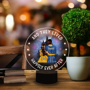 And They Lived Happily Ever After - Personalized Led Night Light - Gift for Couple - Couple Shoulder to Shoulder - Led Night Light - GoDuckee