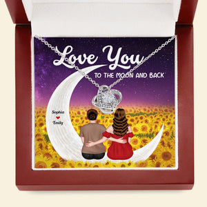 Love You To The Moon And Back Love Knot Necklace Gift For Mom - Jewelry - GoDuckee