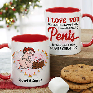 I Love You Not Just Because You Have An Amazing Penis - Personalized Couple Mug - Gift For Couple - Coffee Mug - GoDuckee