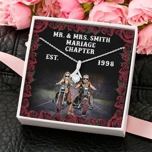 Biker Couple Marriage Chapter - Personalized Alluring Beauty Necklace - Gift for Him/Her - Jewelry - GoDuckee
