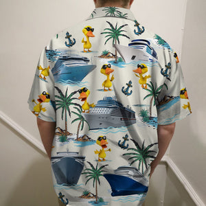 Cruising Duck Hawaiian Shirt - Happy Duck Cruise - Cruise Trip Gift For Family - Hawaiian Shirts - GoDuckee