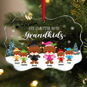 Life Is Better With Grandkids Personalized Grandparent Ornament Gift For Family - Ornament - GoDuckee