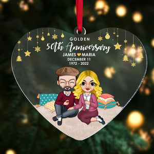 Personalized Old Couple Ornament, Custom Wedding Anniversary, Christmas Tree Decor - Ornament - GoDuckee