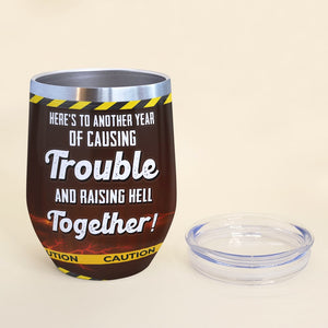 Best Partners In Crime Of All Time, Personalized Tumbler, Creepy Gifts For Bestie - Wine Tumbler - GoDuckee