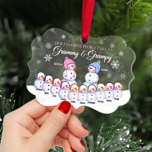 Our Favorite People Call Us Grammy & Grampy Personalized Grandparent Ornament, Christmas Gift For Family - Ornament - GoDuckee