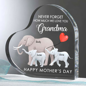 Never Forget How Much We Love You, Personalized Plaque, Gift For Grandma, Mother's Day Gift - Decorative Plaques - GoDuckee