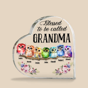 Blessed To Be Called Grandma - Mother's Day Gift - Mother's Day Personalized Owl Grandma Cute Acrylic Plaque - Gift For Grandma - Decorative Plaques - GoDuckee