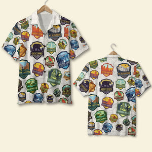 National Park Seamless Pattern, Hawaiian Shirt and Men Beach Shorts - Hawaiian Shirts - GoDuckee