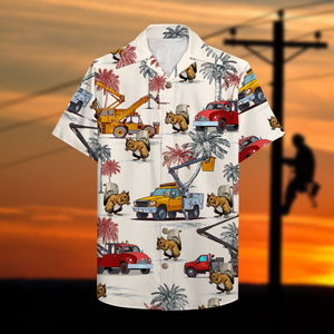 Lineman Hawaiian Shirt - The Cranes Pattern - Hawaiian Shirts - GoDuckee
