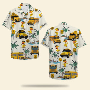 School Bus Drive Duck Hawaiian Shirt - Bus & Duck Pattern - Hawaiian Shirts - GoDuckee