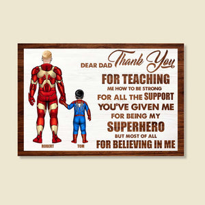 Dear Dad Thank You - Personalized Layered Wood Sign Stand - Gift For Dad - Wood Sign - GoDuckee
