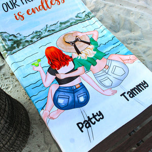 Our Laughs Are Limitless - Personalized Beach Towel - Gifts For Big Sister, Sistas, Girls Trip - Beach Towel - GoDuckee