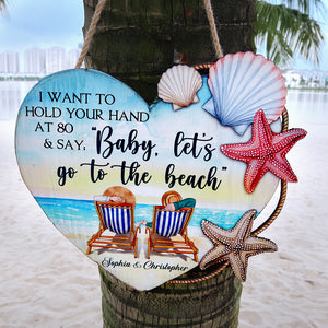 Baby Let's Go To The Beach Personalized Layer Wood Sign - Wood Sign - GoDuckee