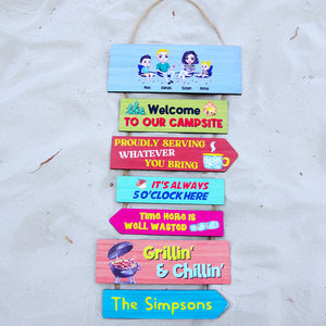Welcome To Our Campsite, Personalized Wood Sign, Gift For Camping Lovers - Wood Sign - GoDuckee