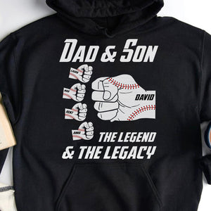 Dad and Son - The Legend & The Legacy, Personalized Shirts, Father's Day Gifts for Baseball Dad - Shirts - GoDuckee
