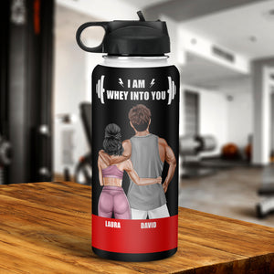 Personalized Gym Couple Water Bottle - Am Whey Into You - Water Bottles - GoDuckee