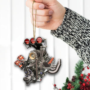 Dragster V8 Engine - Drag Racing Ornament, Christmas Gift For Drag Racer - Ornament - GoDuckee