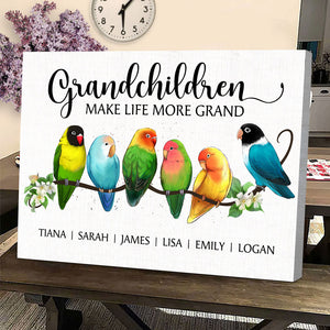 Grandchildren Make Life More Grand Personalized Grandma Grandpa Canvas Print, Gift For Family - Poster & Canvas - GoDuckee