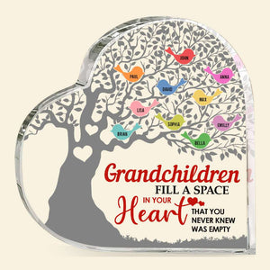 Grandchildren Fill A Space In Your Heart, Grandma Mother's Day Gift, Personalized Heart Acrylic Plaque - Decorative Plaques - GoDuckee