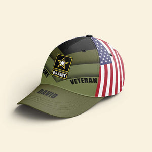 Veteran Personalized Classic Cap With Flag Pattern, Military Gift - Classic Cap - GoDuckee