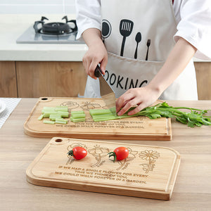 We Could Walk Forever In A Garden Personalized Cutting Board, Gift For Mom, Mom's Little Flowers Cutting Board, Mother's Day Gift - Home Decor - GoDuckee