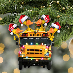 Christmas Gift For School Bus Driver - Personalized Duck Christmas Ornament - Ornament - GoDuckee