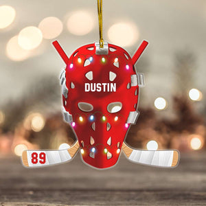 Ice Hockey Helmet, Personalized Ornament, Christmas Tree Decor - Ornament - GoDuckee