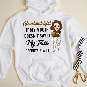 Football Team If My Mouth Doesn't Say It My Face Will - Personalized Shirt - Gift For Football Fans - Shirts - GoDuckee
