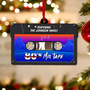 Vintage Cassette Tape Music Mix, Personalized 2 Layered Mix Ornament, Christmas Gift For Family, Couple, Friend - Ornament - GoDuckee