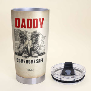 Personalized Veteran Dad Tumbler, Walk Alongside Me Daddy, Dad and Son Military Boots - Tumbler Cup - GoDuckee