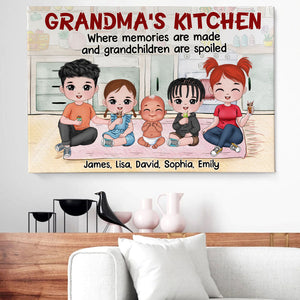 Grandma's Kitchen Where Memories Are Made And Grandchildren Are Spoiled - Personalized Grandma Canvas Print - Poster & Canvas - GoDuckee