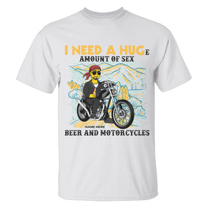 Simpsonalized Gifts Shirt Ideas For Biker, I Need a Huge Amount of Sex, Beer and Motorcycles Custom Shirts - Shirts - GoDuckee