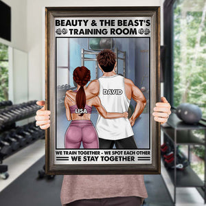 Gym Couple Beauty And The Beast's Training Center, Personalized Canvas Print - Poster & Canvas - GoDuckee
