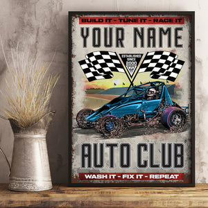 Personalized Dirt Track Racing Wall Art Build It Tune It Race It - Poster & Canvas - GoDuckee