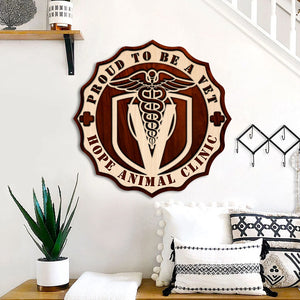 Veterinarian Proud To Be A Vet Personalized 3D 2-Layered Wood Art - Wood Sign - GoDuckee