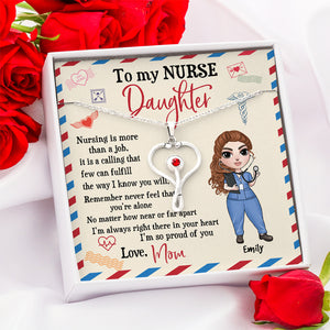 Nurse Daughter - So Proud of You - Personalized Stethoscope Necklace - Gift for Daughter - Nurse Doll - Jewelry - GoDuckee