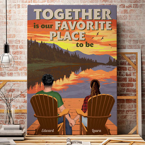 Together Is Our Favorite Place To Be, Couple Hand In Hand Lakeview - Poster & Canvas - GoDuckee