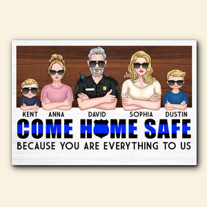 Come Home Safe Because You Are Everything To Us, Personalized Wood Key Hanger for Police Family - Wood Sign - GoDuckee