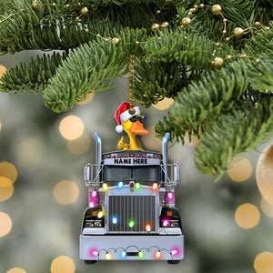 Truck Christmas Ornament, Personalized Duck Christmas Ornament - Christmas Gift For Truck Driver - Ornament - GoDuckee